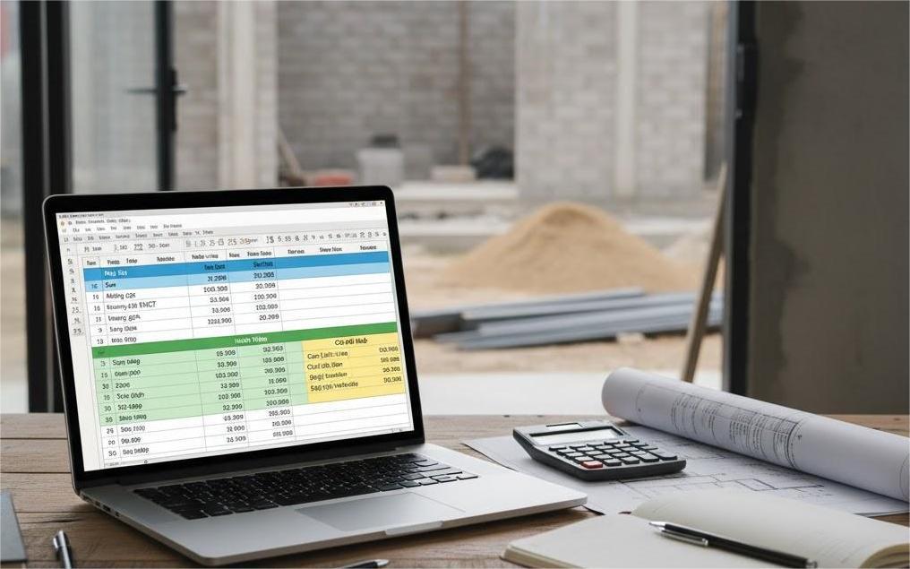 Tính toán bảng dự toán chi phí xây nhà bằng phần mềm Excel