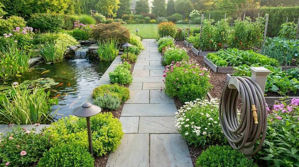 Bảo Trì Nhà Ở Và Sân Vườn Định Kỳ: Bí Quyết Giữ Tổ Ấm Luôn Bền Đẹp Khu vườn xanh mát được chăm sóc kỹ giúp bảo trì nhà ở toàn diện