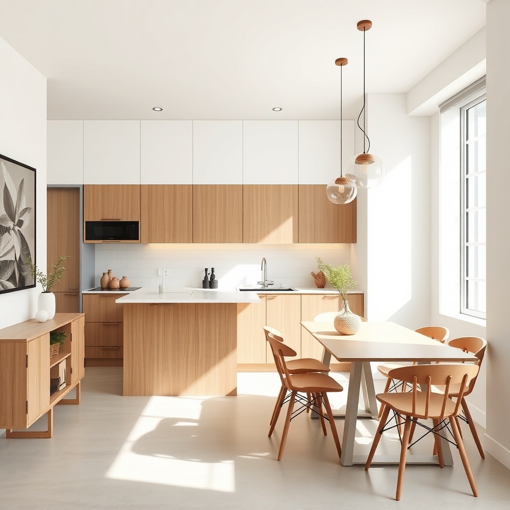Thiết Kế Nhà Bếp Hiện Đại Với Đảo Bếp và Phòng Ăn Liền Kề