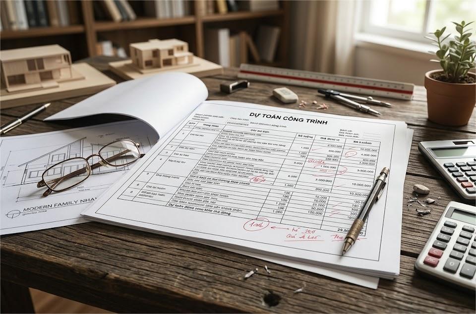 Cách kiểm tra bảng dự toán của nhà thầu qua hồ sơ.