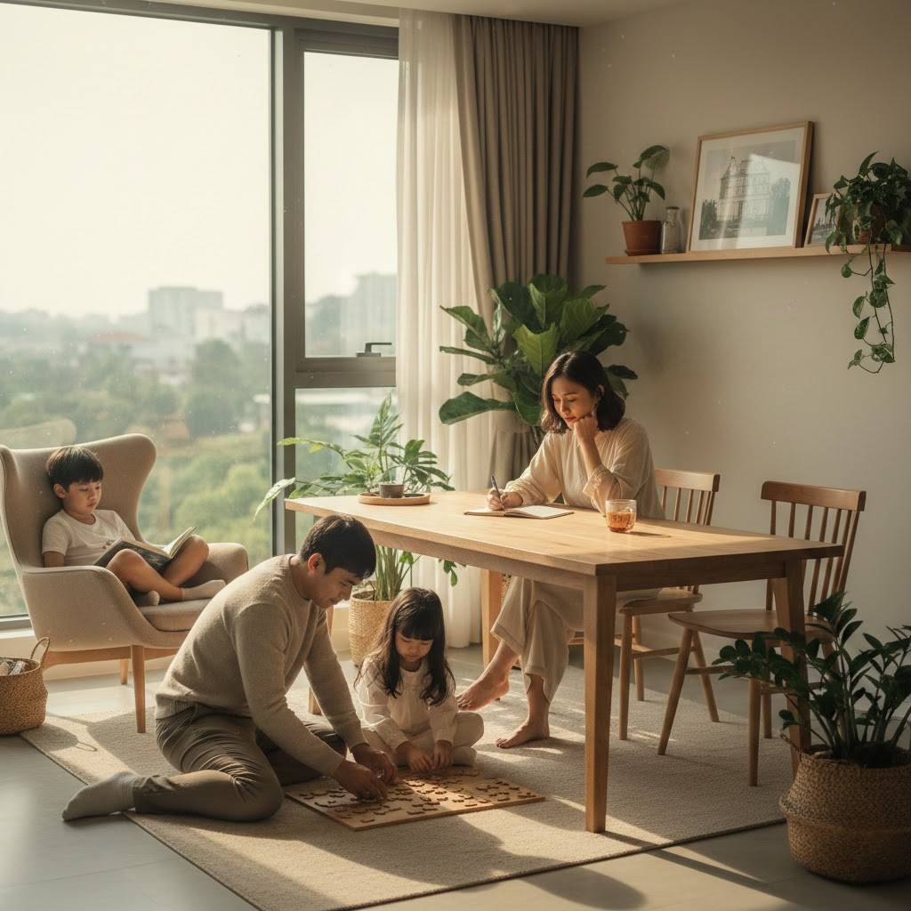 Khoảnh khắc yên bình mở đầu câu chuyện tổ ấm mỗi ngày