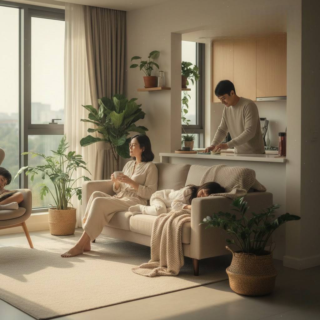 Giây phút thư giãn tạo nên câu chuyện tổ ấm đầy cảm xúc