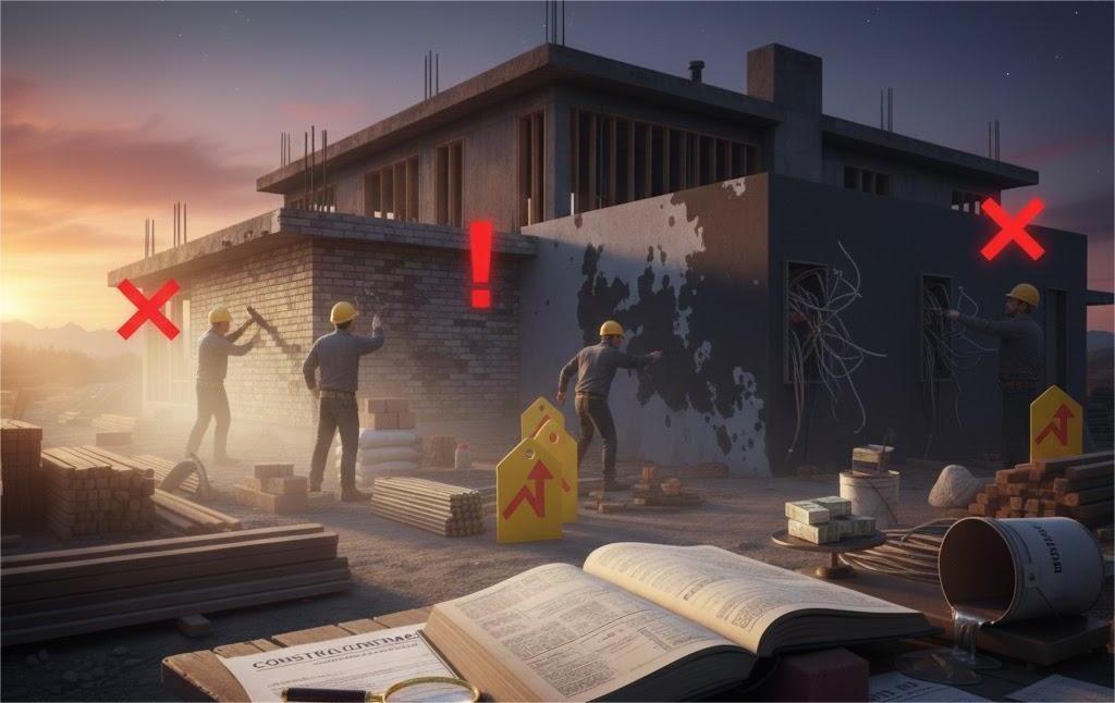 Chi Phí Làm Nhà Và Những Khoản Ẩn Gia Chủ Thường Bỏ Sót Khi Thi Công Thi công sai kỹ thuật gây phát sinh thêm chi phí làm nhà
