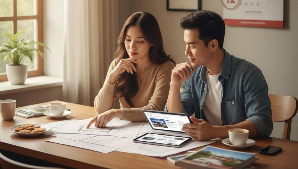 Gia chủ trao đổi phương án chọn nhà thầu xây nhà