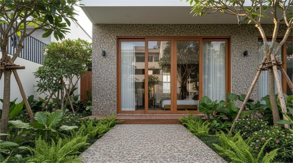 Đá Rửa Là Gì? Hiểu Đúng Vật Liệu Đang Được Ưa Chuộng đá rửa là gì với bề mặt sỏi lộ tự nhiên