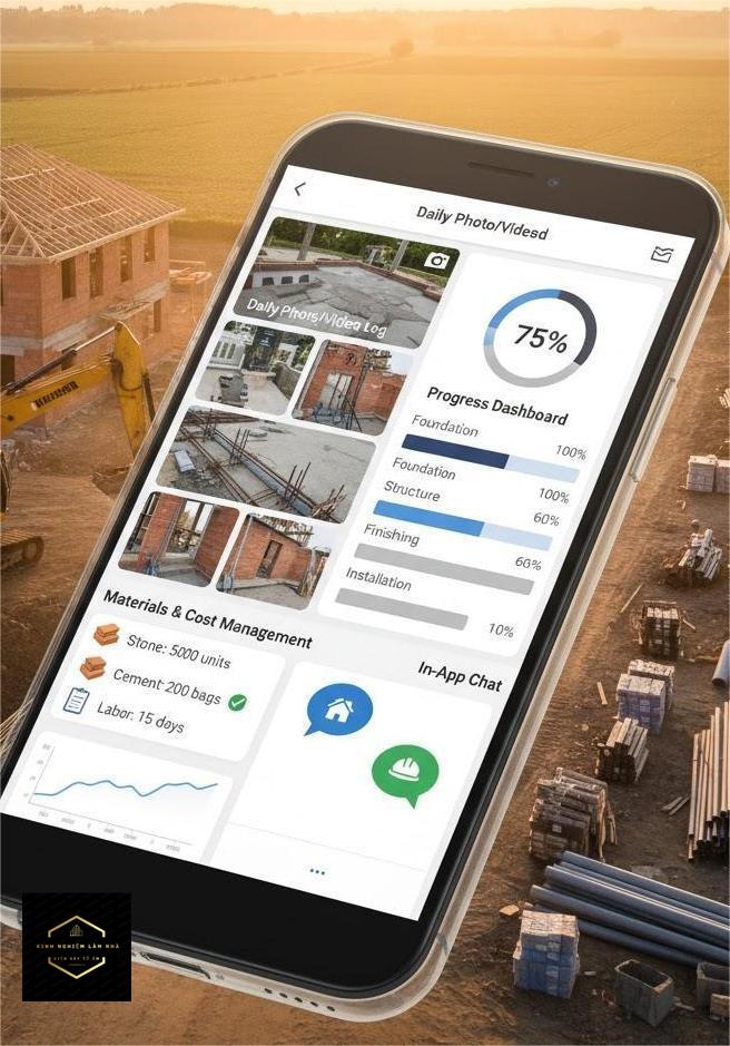 Ứng dụng giám sát nhà từ xa theo dõi tiến độ xây dựng hằng ngày