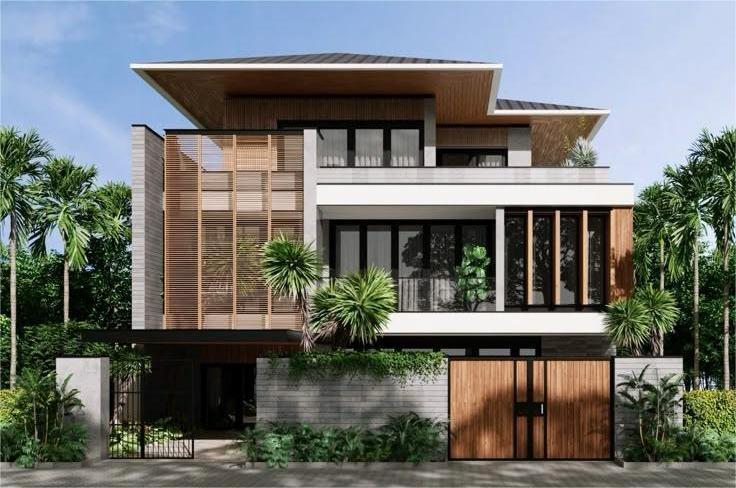 Mặt tiền biệt thự hiện đại trong hành trình làm nhà lần đầu