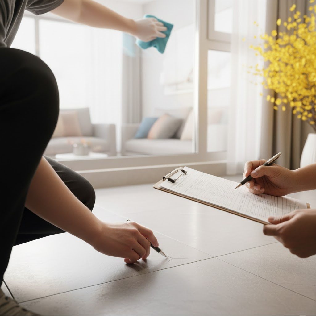 Kiểm tra mặt sàn giúp hoàn thiện nhà trước Tết chỉn chu