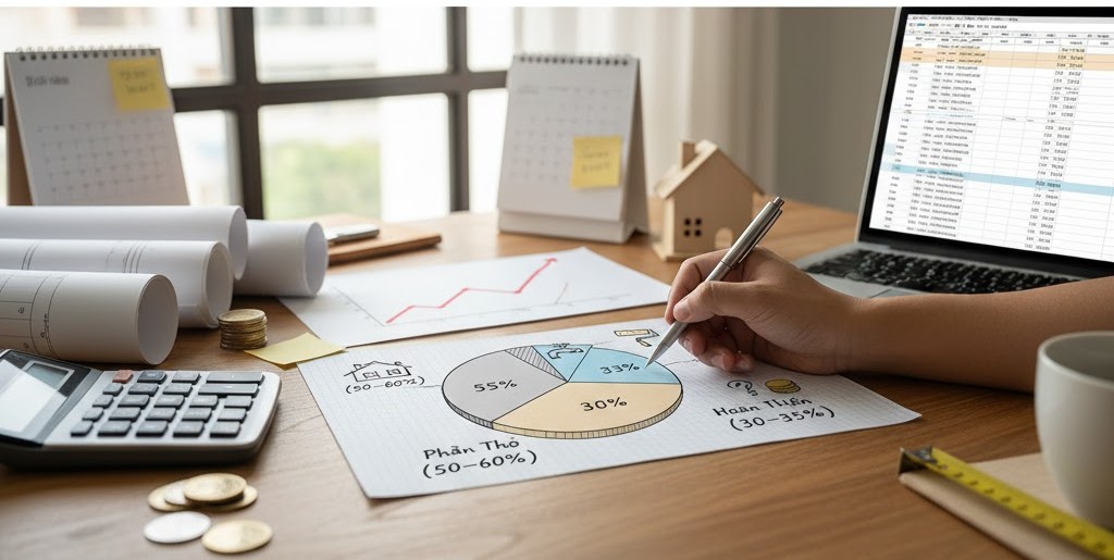 Tính toán ngân sách và phân bổ chi phí hợp lý trong kế hoạch xây nhà