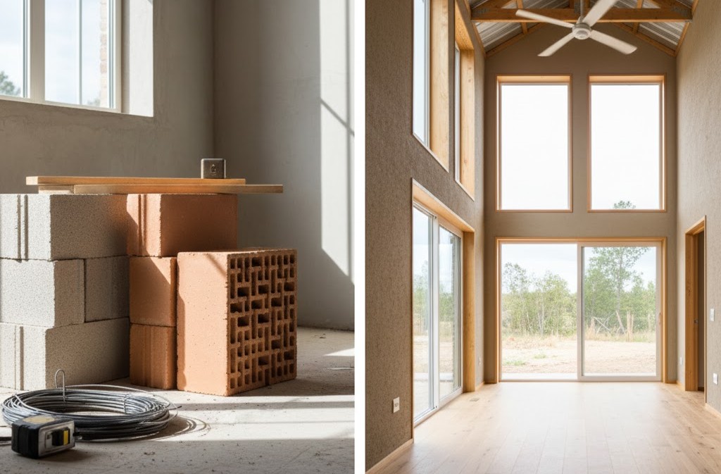 Chọn vật liệu và không gian hợp lý để tiết kiệm chi phí xây nhà