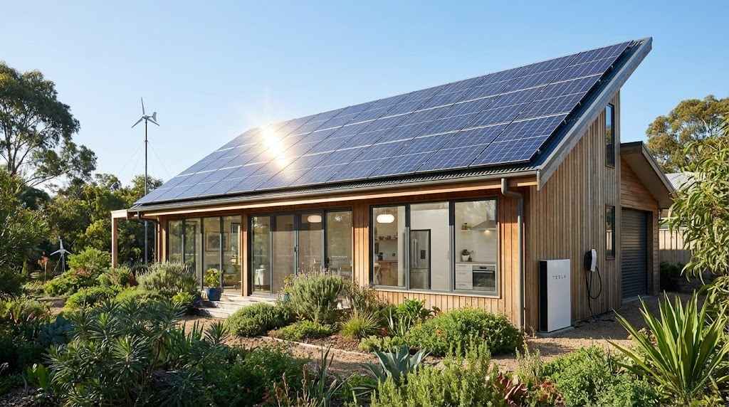 Ngôi nhà năng lượng mặt trời tạo nên không gian bền vững hiện đại