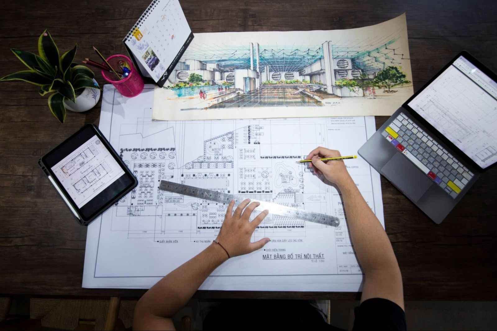 Làm Việc Với Kiến Trúc Sư Hiệu Quả Ngay Từ Đầu Để Tránh Sai Lầm Lớn Làm việc với kiến trúc sư qua bản vẽ mặt bằng và phối cảnh thiết kế