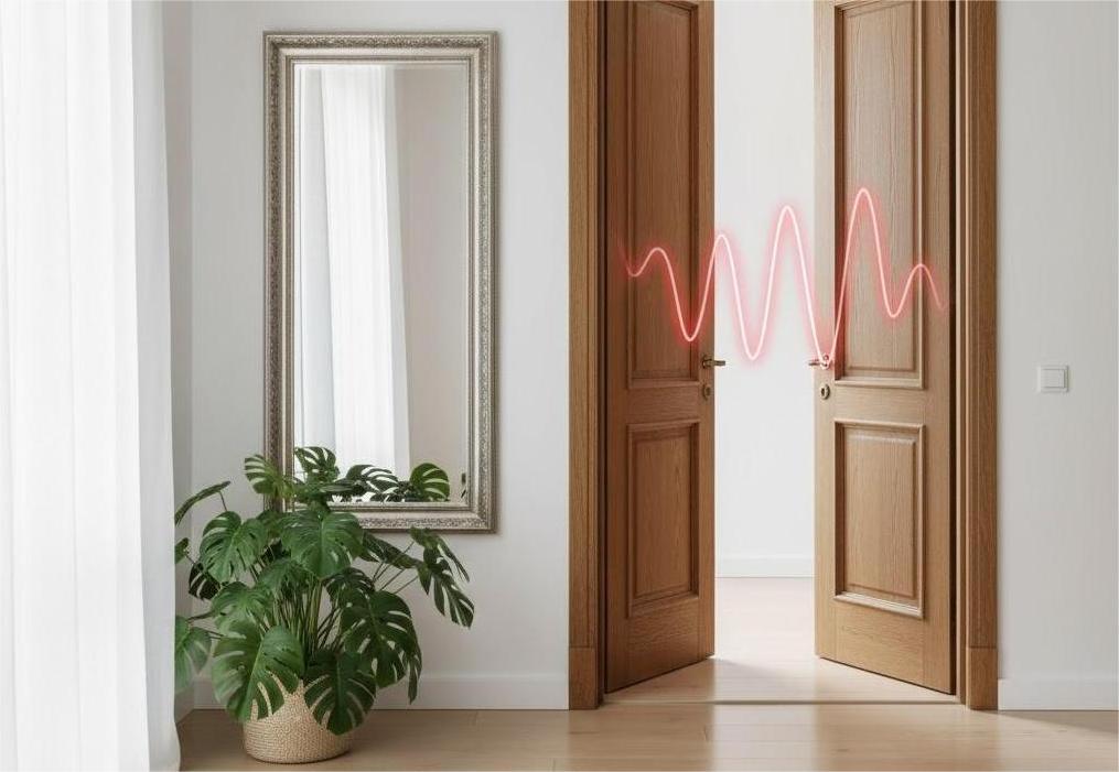 5 Lỗi Phong Thủy Thường Gặp, Dễ Phạm Khi Bố Trí Nội Thất Cửa đối cửa và gương phản chiếu năng lượng xấu trong phong thủy