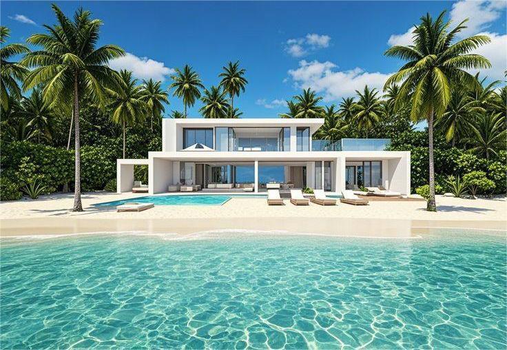 Mẫu biệt thự nghỉ dưỡng hiện đại bên biển xanh