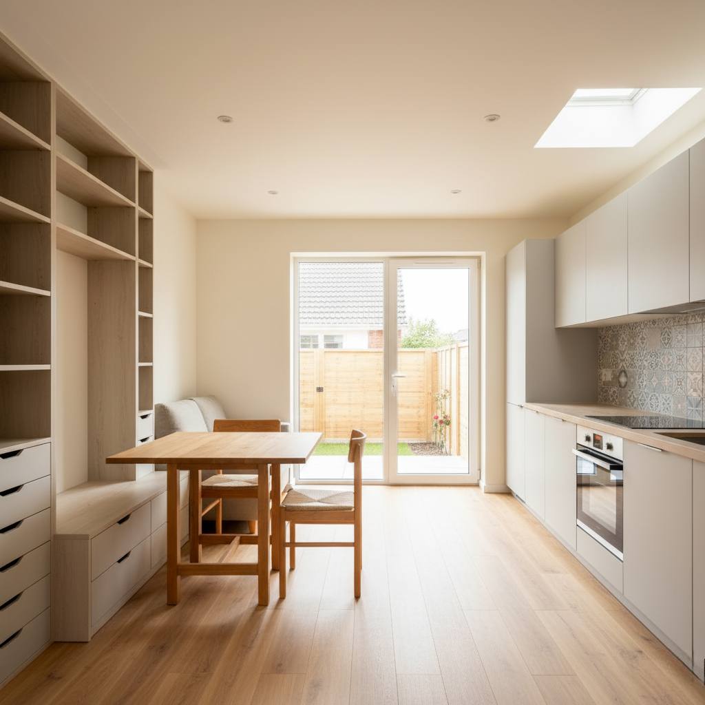 Nội thất nhà nhỏ tối giản và tiện nghi