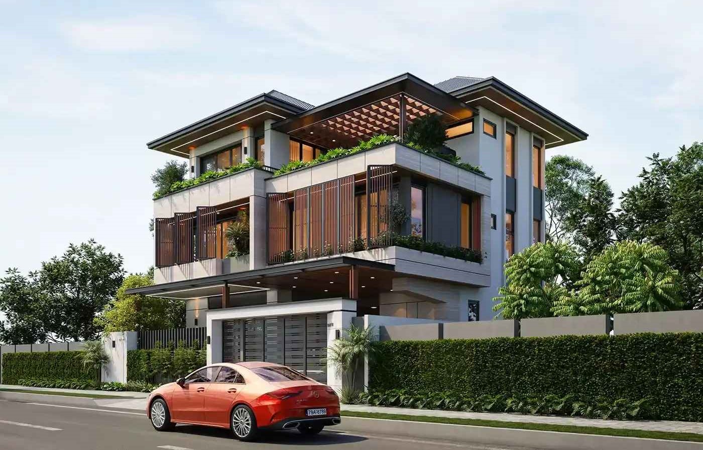 Biệt thự hiện đại 2 tầng thiết kế xanh – tối ưu ngân sách ngay từ bản v