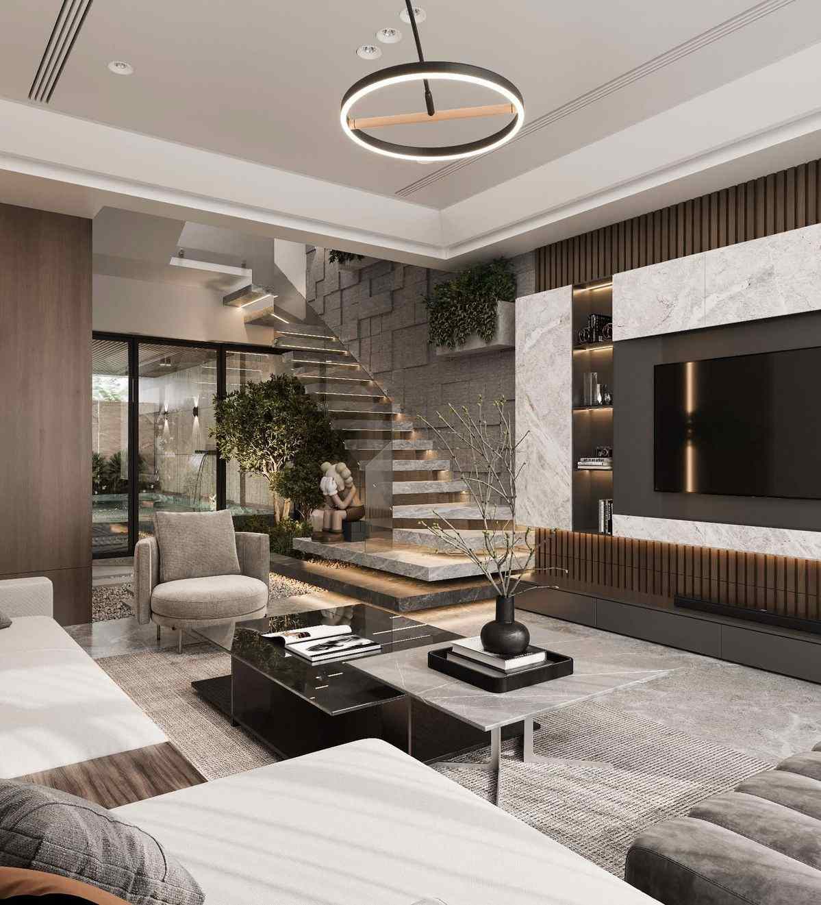 Ngôi Nhà Mới Và Hành Trình Xây Dựng Tổ Ấm Mới Của Gia Chủ Phòng khách sang trọng tạo cảm giác ấm cúng cho ngôi nhà mới