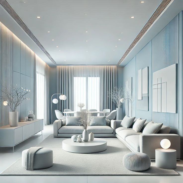 Nội thất biệt thự màu pastel hiện đại tinh tế