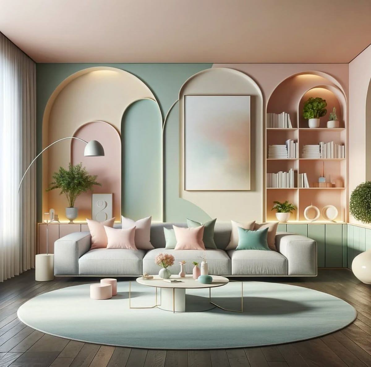 Nội thất biệt thự pastel nghệ thuật phối màu