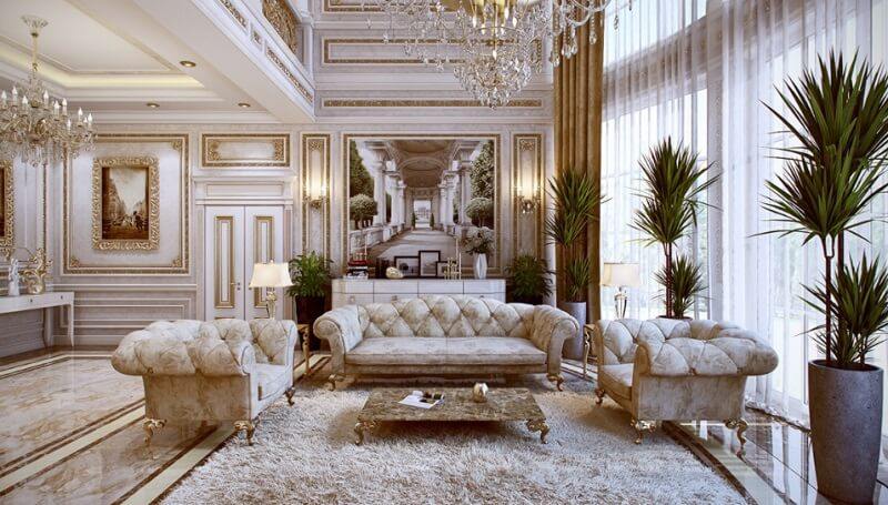 Mẫu Biệt Thự Hiện Đại Tinh Tế Mang Hơi Thở Biệt Thự Phong Cách Châu Âu  Nội thất phòng khách mẫu biệt thự hiện đại phong cách châu Âu