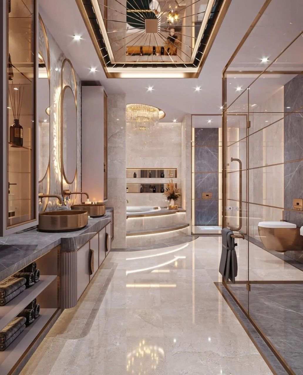 Nội Thất Villa Hiện Đại: 5 Kinh Nghiệm Thiết Kế Nội Thất Chuyên Nghiệp Nội thất villa hiện đại với phòng tắm master ốp đá marble và bồn tắm sang trọng