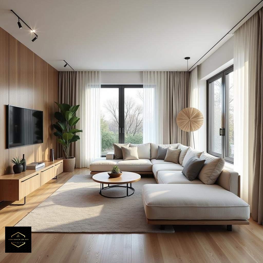 Sống Xanh Trong Nhà: 7 Cách Nhỏ Giúp Ngôi Nhà Bạn Thân Thiện Hơn Với Môi Trường Phòng khách sáng với cây xanh tạo lối sống xanh trong nhà hiện đại