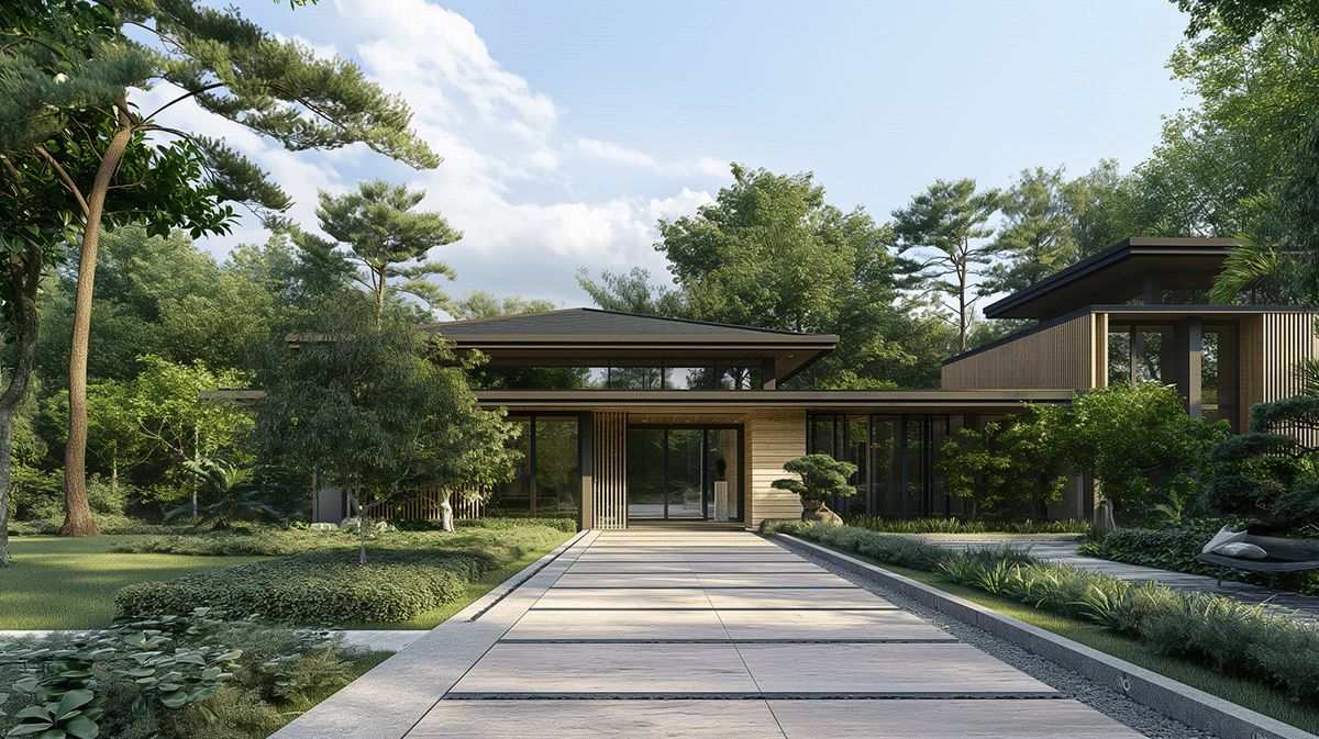 Mặt tiền biệt thự sân vườn phong cách hiện đại tại Bảo Lộc