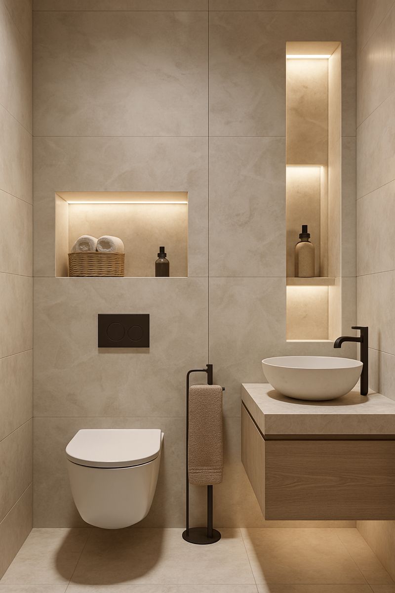 Tổ ấm cuối năm với phòng tắm tối giản, sạch sẽ