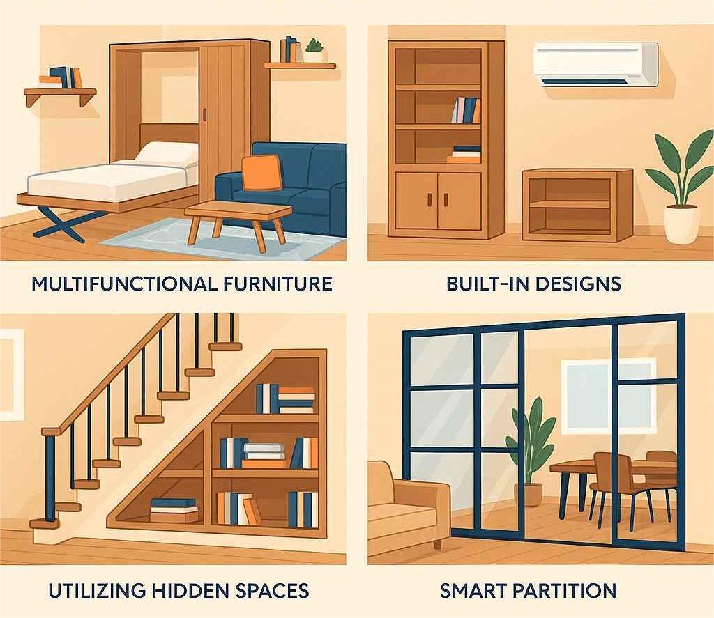 Tối Ưu Không Gian Sống Với Giải Pháp Tiết Kiệm Diện Tích Giải pháp tiết kiệm diện tích cho ngôi nhà
