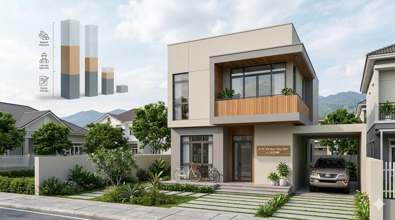Chi Phí Xây Nhà 2 Tầng 100m2