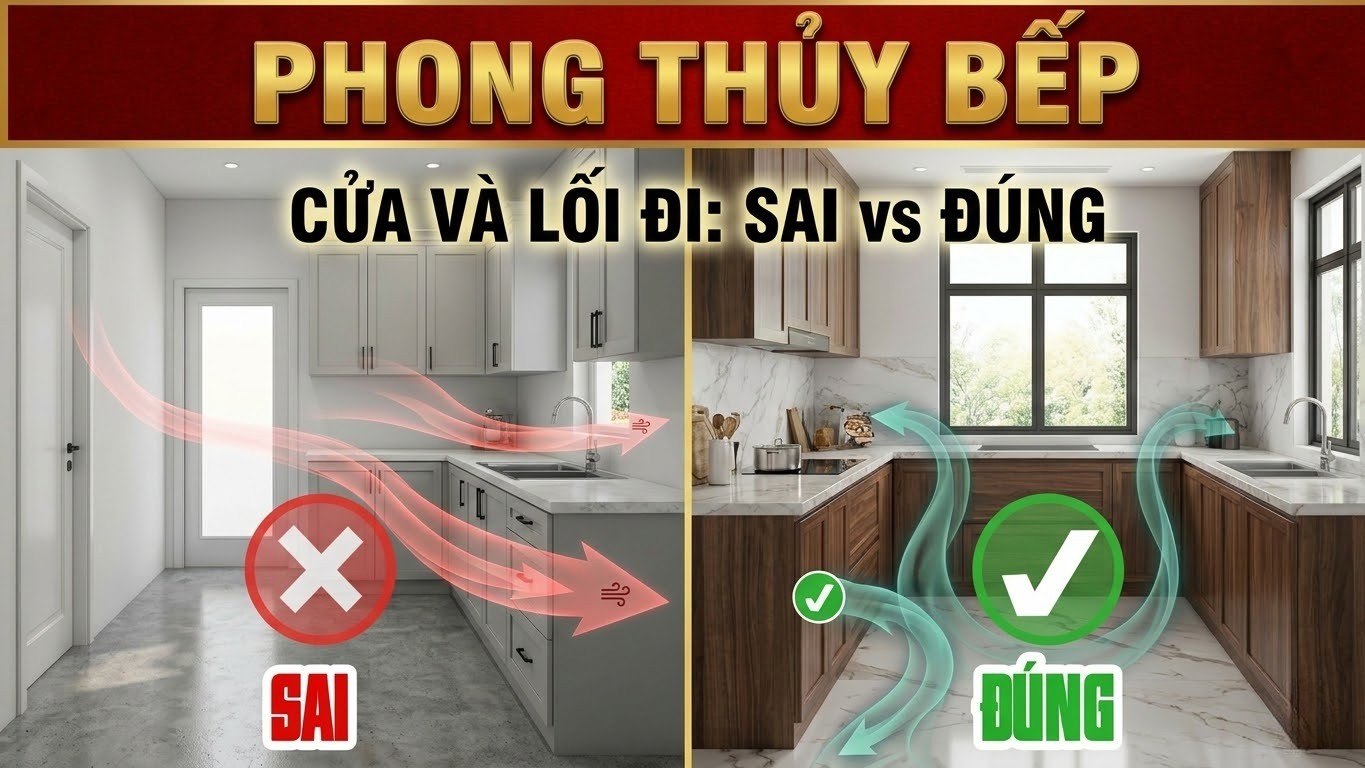 Lối đi theo phong thủy nhà bếp