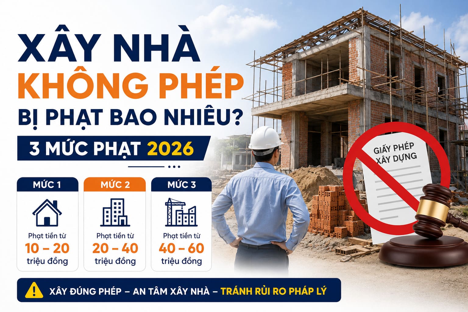 xây nhà không phép bị phạt bao nhiêu