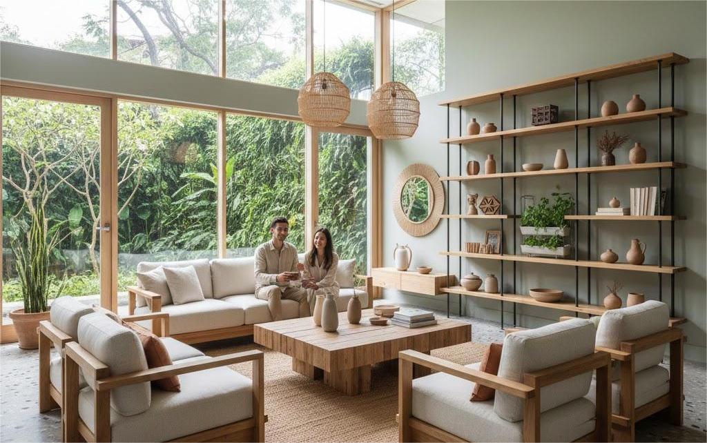 Xu hướng nội thất 2026 ưu tiên không gian mở và vật liệu tự nhiên