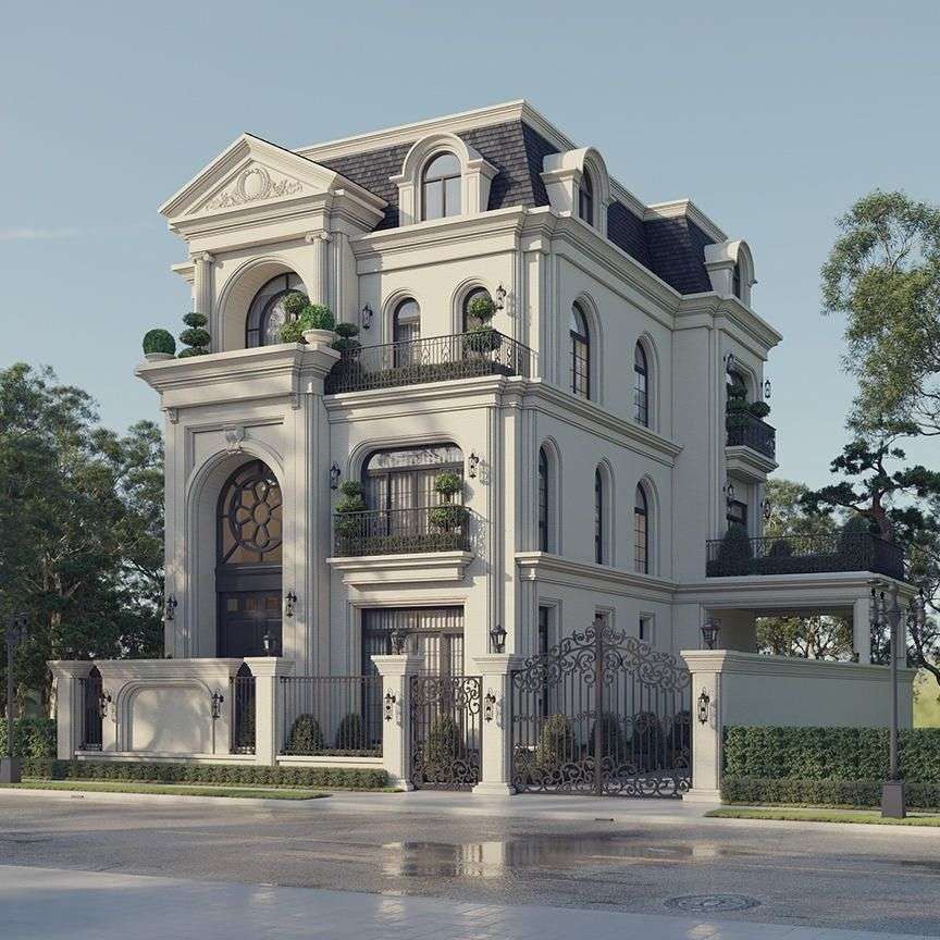 Xu hướng thiết kế villa tân cổ điển sang trọng 4 tầng