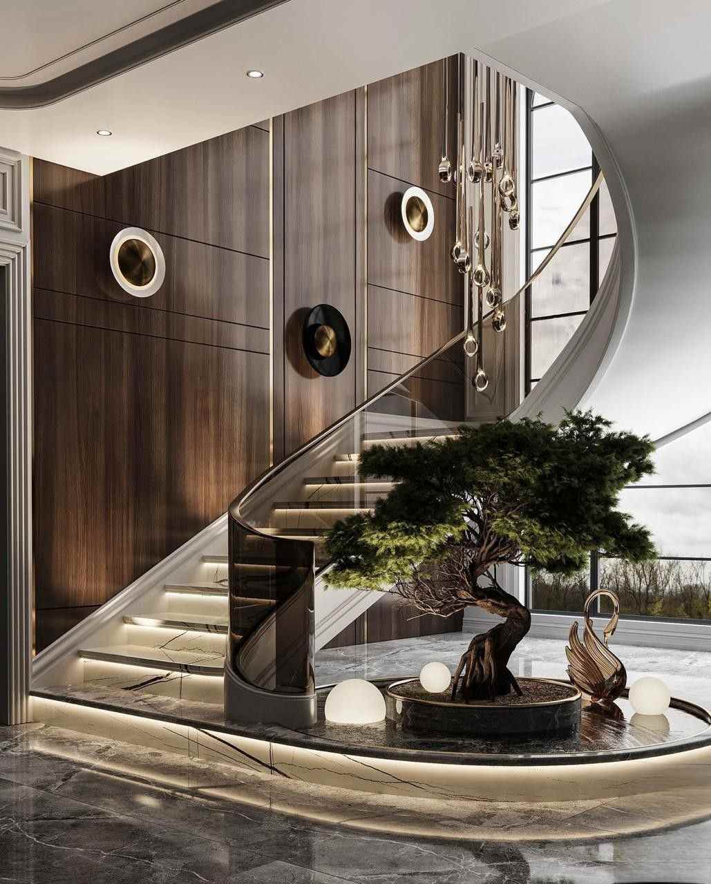 Xu hướng thiết kế villa cầu thang sang trọng bằng đá tự nhiên