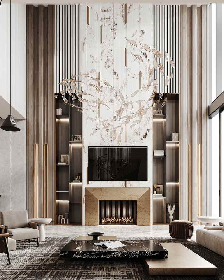 Xu hướng thiết kế villa phòng khách hiện đại cao cấp